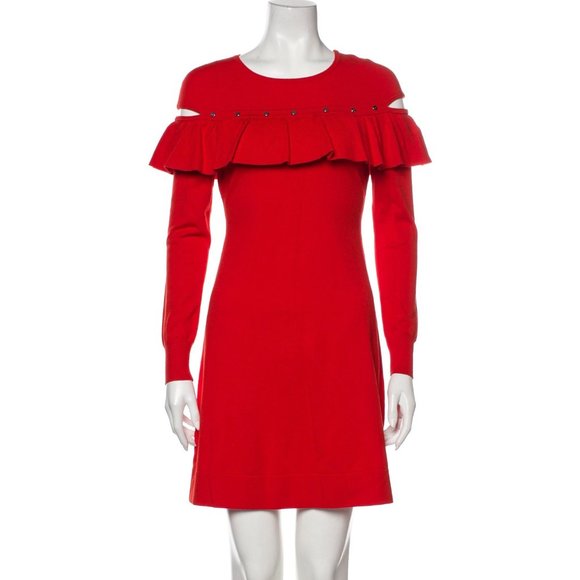 Karen Millen Red Cold Shoulder Dress With Tags - Picture 1 of 5